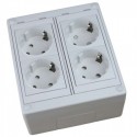 Caja de superficie 4 X Schuko blancos