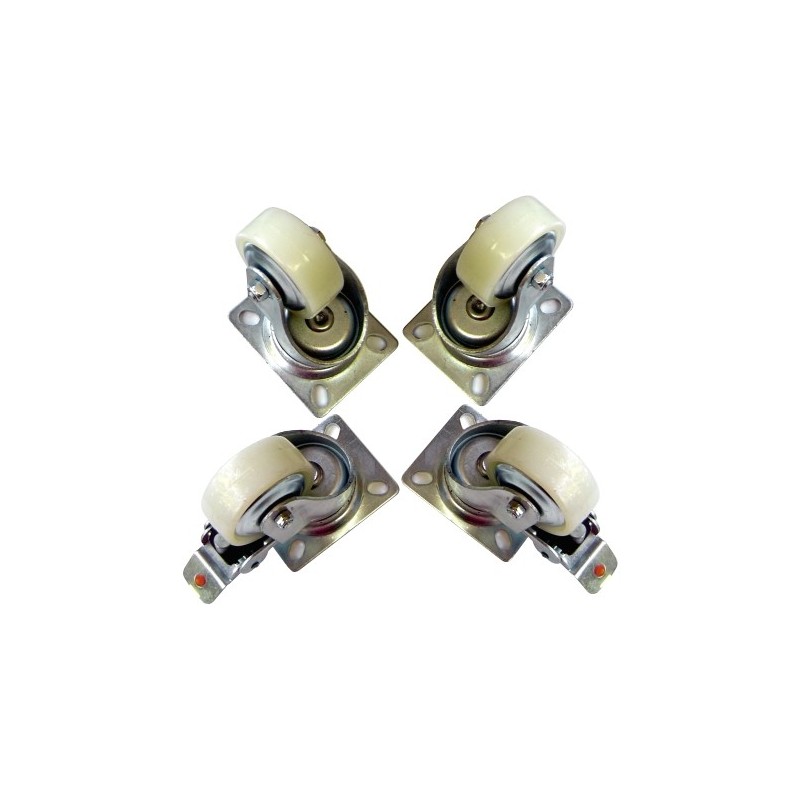 Ruedas para Rack 19 I700, Inferno e Imserv Kit 4 unds alta carga con freno