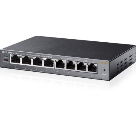 Switch TP-Link 8 puertos Easy Smart Gigabit 10/100/1000 con 4 POE