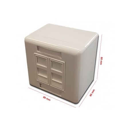 Caja de superficie 80 x 80 2 x RJ45 tipo Keystone