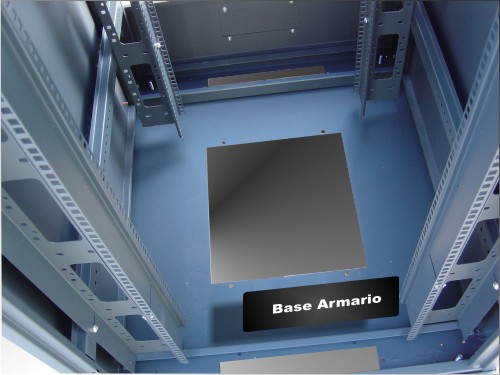 Detalle rack 19" base armario